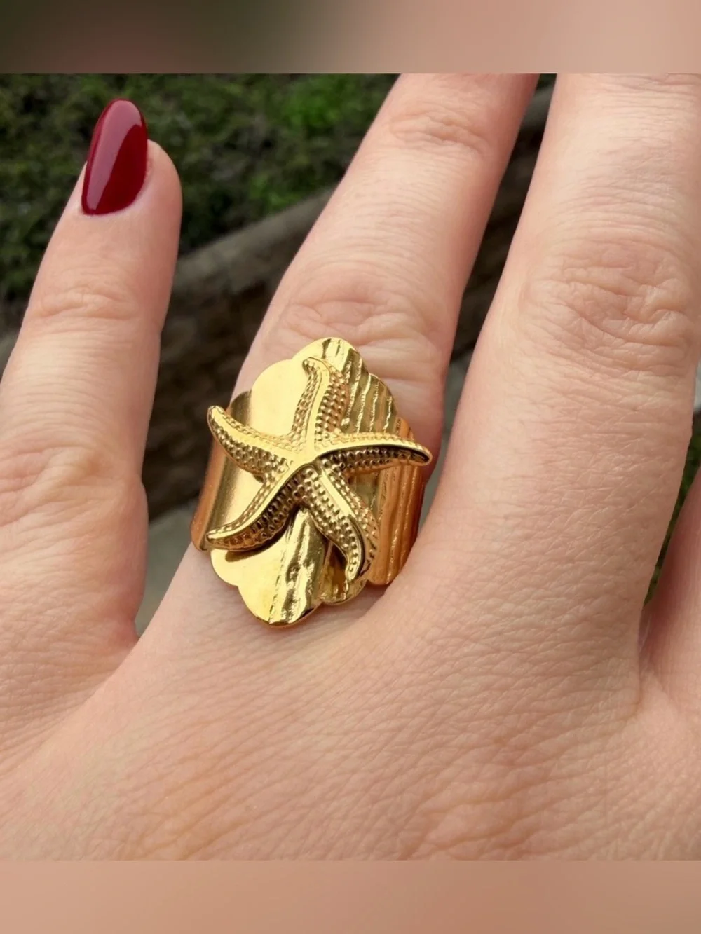 Gold Starfish Statement Ring - Women Jewelry
